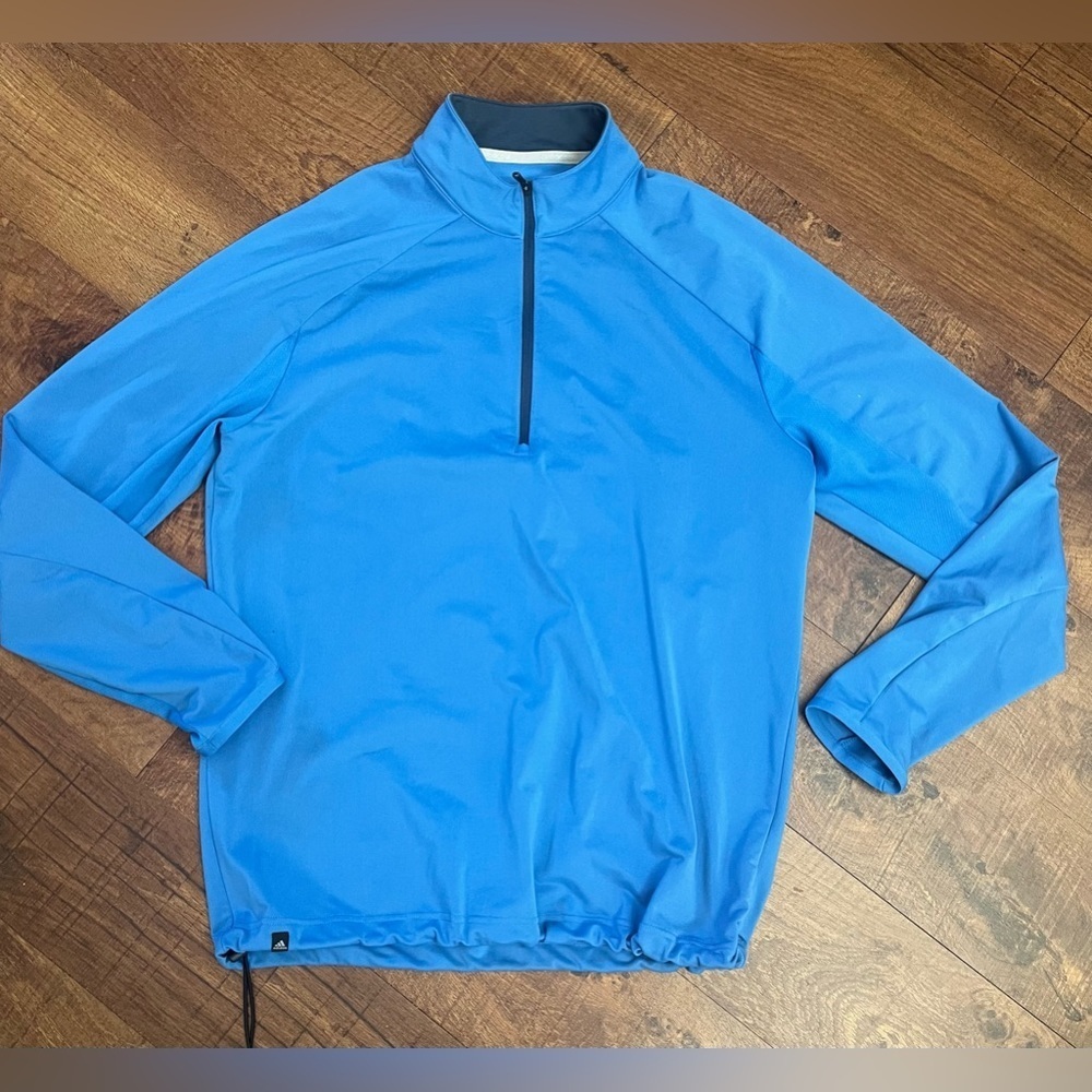 Adidas Mens 1/4 quarter zip pullover Sz medium Climacool blue